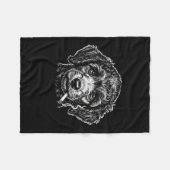 Dog Smoking Cigarette Funny Poodle Meme  フリースブランケット (正面(横))