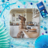 Dog Sneaking Food ペーパープレート (パーティー)