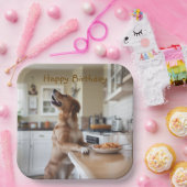 Dog Sneaking Food ペーパープレート (パーティー)