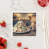 Dog Sniffing Christmas Sugar Cookies スタンダードカクテルナプキン (インサイチュ)