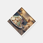 Dog Sniffing Christmas Sugar Cookies スタンダードカクテルナプキン (角)