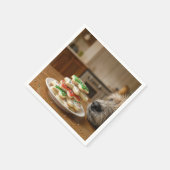 Dog Sniffing Christmas Sugar Cookies スタンダードカクテルナプキン (角)