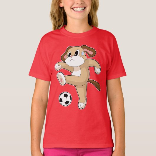 Dog Soccer player Soccer Tシャツ (正面)