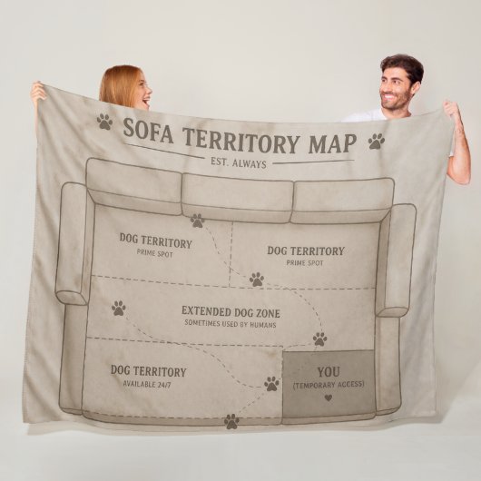 Dog Sofa Territory Blanket Funny Gift フリースブランケット (インサイチュ)