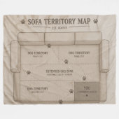 Dog Sofa Territory Blanket Funny Gift フリースブランケット (正面(横))