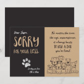 Dog Sorry for Your Loss Card 招待状 (正面/裏面)