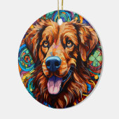 Dog Stained Glass Ceramic Tree Decoration セラミックオーナメント (左)