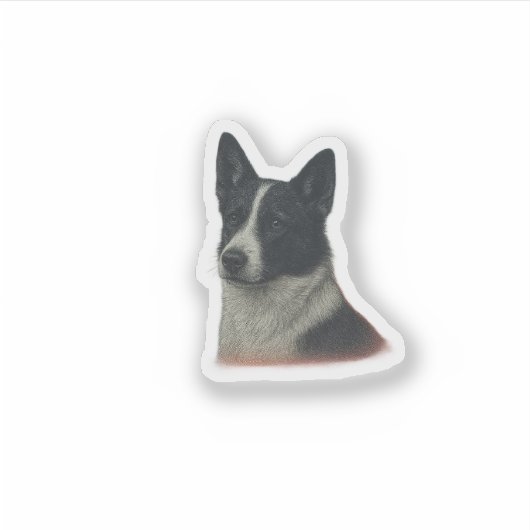 Dog Sticker Black White  シール (正面)