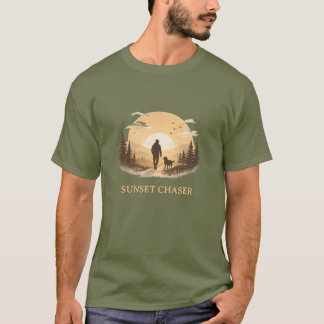 Dog Sunset Chaser Tシャツ