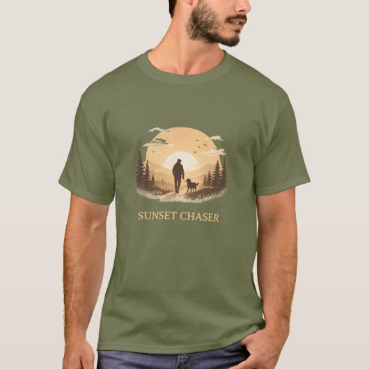Dog Sunset Chaser Tシャツ (正面)