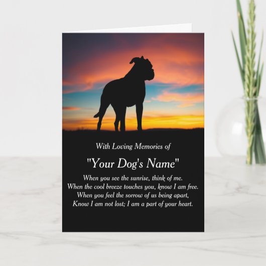 Dog Sympathy Card for Loss Memorial with photo カード (正面)
