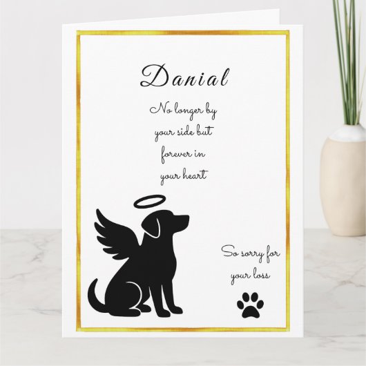 Dog Sympathy Card for Loss Personalized Memorial カード (正面)
