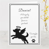 Dog Sympathy Card for Loss Personalized Memorial カード (黄色い花)