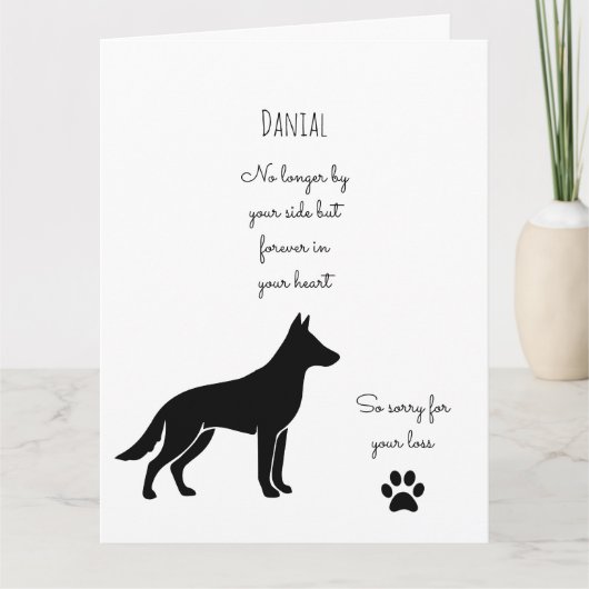 Dog Sympathy Card for Loss Personalized Memorial カード (正面)