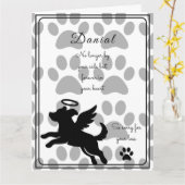 Dog Sympathy Card for Loss Personalized Memorial カード (黄色い花)