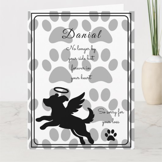 Dog Sympathy Card for Loss Personalized Memorial カード (正面)