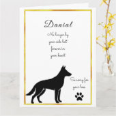 Dog Sympathy Card for Loss Personalized Memorial カード (黄色い花)