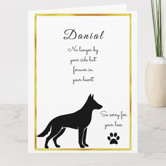 Dog Sympathy Card for Loss Personalized Memorial カード (正面)