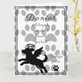 Dog Sympathy Card for Loss Personalized Memorial カード (黄色い花)