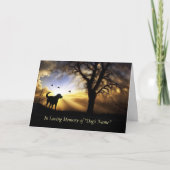 Dog Sympathy Custom Name with Dog in Sunset カード (正面)