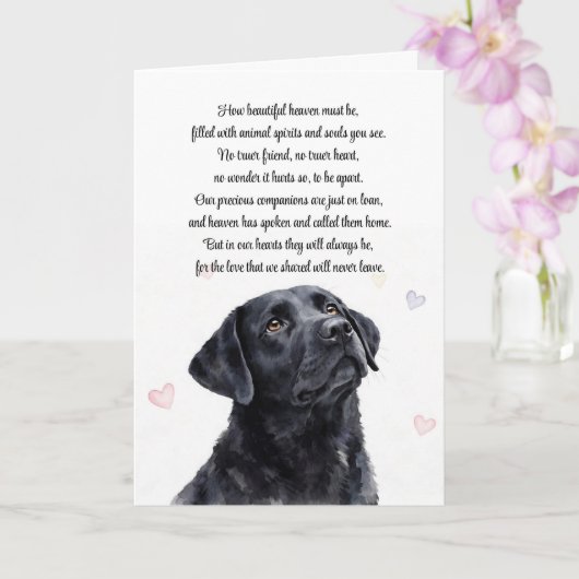 Dog Sympathy Loss Black Lab Spiritual Poem カード (蘭)