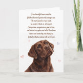 Dog Sympathy Loss Chocolate Lab Spiritual カード (正面)