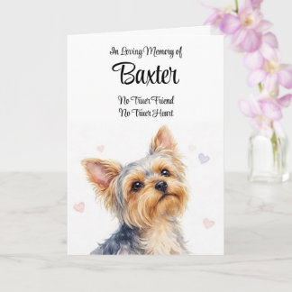 Dog Sympathy Personalized Name Yorkie Breed カード