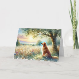 Dog Sympathy Sunrise Watercolor Card カード