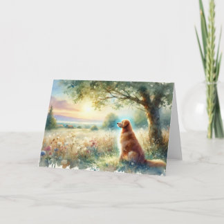 Dog Sympathy Sunrise Watercolor Card カード