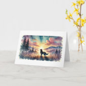 Dog Sympathy Watercolor Sunrise Card カード (黄色い花)