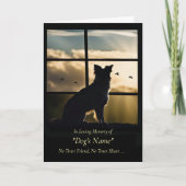 Dog Sympathy with Dog Sunset Birds in Window  カード (正面)