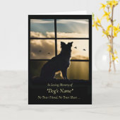 Dog Sympathy with Dog Sunset Birds in Window  カード (黄色い花)