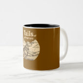 Dog Tails of Adventure Funny Dog Lover Hiking  ツートーンマグカップ (正面右)