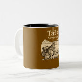 Dog Tails of Adventure Funny Dog Lover Hiking  ツートーンマグカップ (正面左)