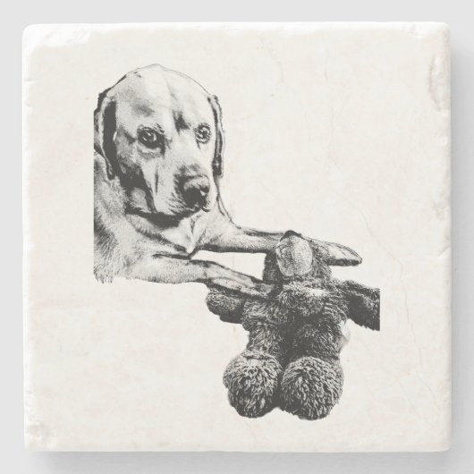 Dog & Teddy | アート コースター (正面)