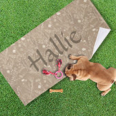 Dog Towel - Brown Botanical, Personalized バスタオル