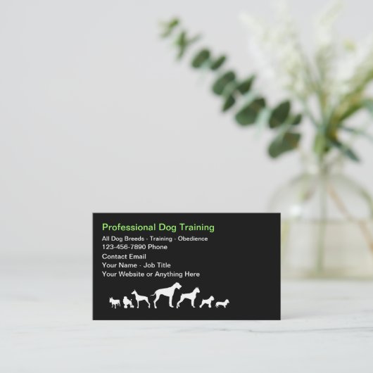 Dog Trainer And Obedience Theme Business Cards 名刺 (スタンド正面)