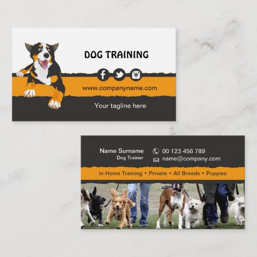 Dog Trainer Business Card 名刺 (正面/裏面)