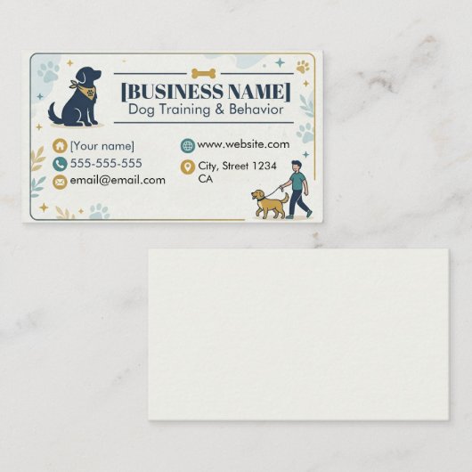 Dog Trainer & Pet Behavior Professional  名刺 (正面/裏面)