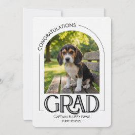 Dog Training School Pet Photo Black Graduation 案内状