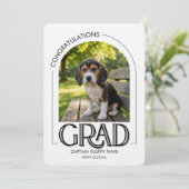 Dog Training School Pet Photo Black Graduation 案内状 (スタンド正面)
