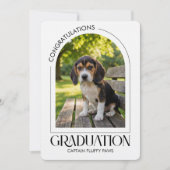 Dog Training School Pet Photo Black Graduation  案内状 (正面)