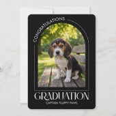 Dog Training School Pet Photo Black Graduation  案内状 (正面)