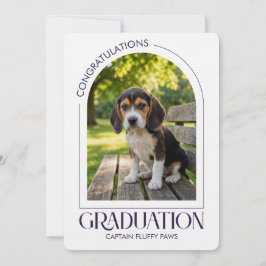 Dog Training School Pet Photo Purple Graduation  案内状