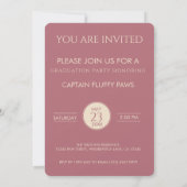 Dog Training School Pet Photo Rose Gold Graduation 案内状 (裏面)