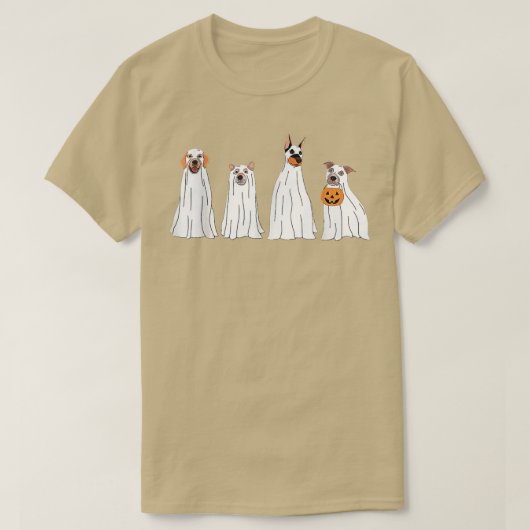 Dog Treat Or Treating Pajamas Jackolantern Ghost H Tシャツ (デザイン正面)