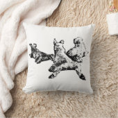 Dog Trio Pillow – Black & White Lying Dog Design クッション (ブランケット)