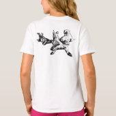 Dog Trio T-Shirt – Lying Pose in Ink Line Art Tシャツ (裏面)