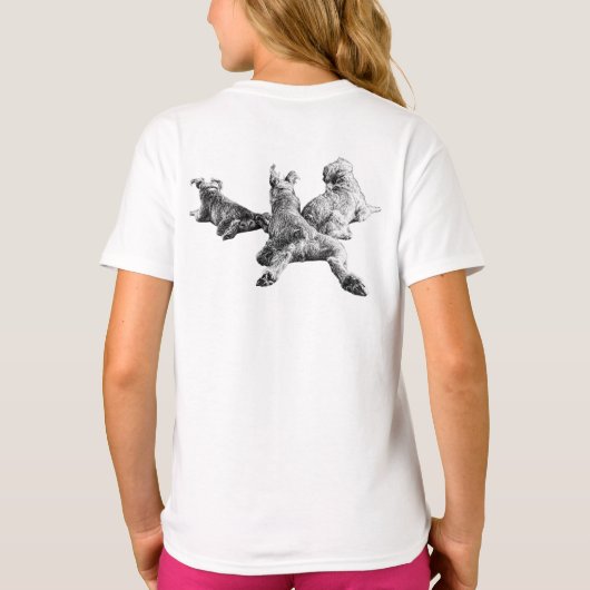 Dog Trio T-Shirt – Realistic Back View Tシャツ (裏面)
