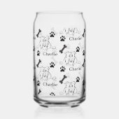 Dog tumbler with Name paws  gifts for dog lovers ガラス缶 (左)